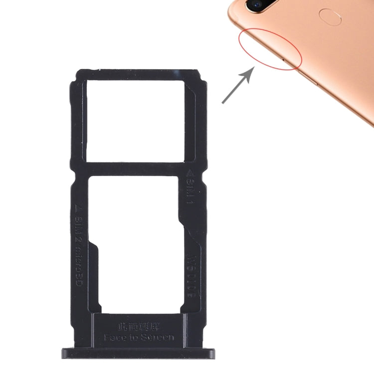 OPPO R11s Plus SIM Card Tray & Micro SD Card Tray Replacement (Black) - Compatible & Checked Quality