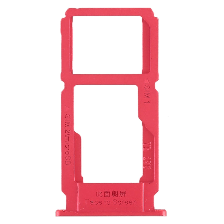 OPPO R11 SIM Card Tray + Micro SD Card Tray Replacement (Red) - Quality Checked, Professional Installation Recommended