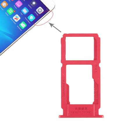 OPPO R11 SIM Card Tray + Micro SD Card Tray Replacement (Red) - Quality Checked, Professional Installation Recommended