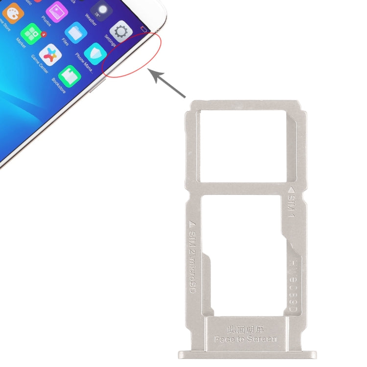 OPPO R11 SIM Card Tray & Micro SD Card Tray (Silver) - Replacement Part for Broken Trays