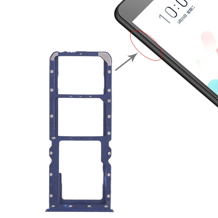 OPPO A5 / A3s Dual SIM Card Tray & Micro SD Card Tray Replacement (Blue) - Quality Checked Parts