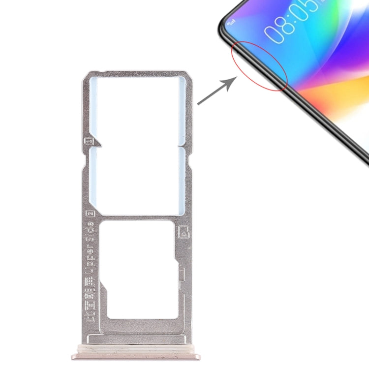 Gold SIM & Micro SD Card Tray for Vivo Y85, Z1, Z1i, V9 Youth, V9 - Replacement Parts (2 Trays)