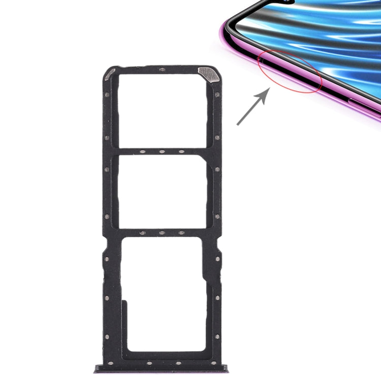 Purple SIM Card Tray + Micro SD Card Tray for OPPO A7x, F9, F9 Pro & Realme 2 Pro - Replacement Part