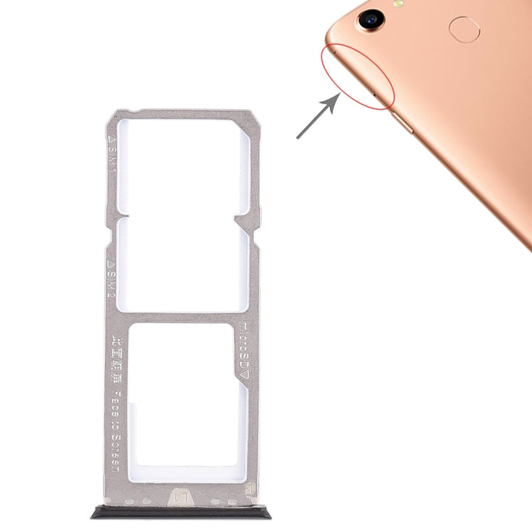 OPPO A79 SIM Card Tray Set (2 x SIM + Micro SD) - Replacement Parts in Black, Compatible with A79 2017