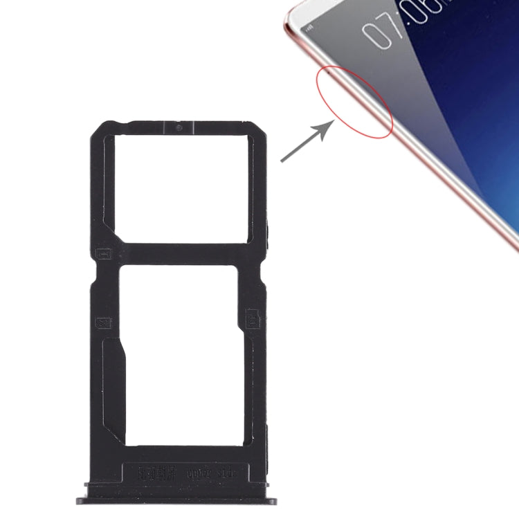 Vivo X20 Plus SIM Card Tray + Micro SD Card Tray Replacement (Black) - Compatible & Checked Quality