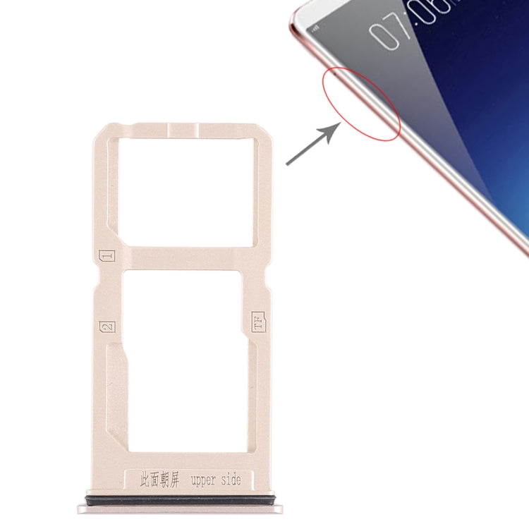 Vivo X20 Plus SIM Card Tray + Micro SD Card Tray Replacement (Gold) - Compatible & Quality Checked
