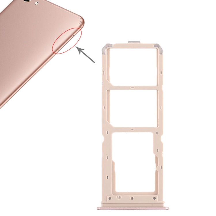 Vivo Y71 Dual SIM Card Tray + Micro SD Card Tray Replacement (Rose Gold) - Compatible Parts for Repair