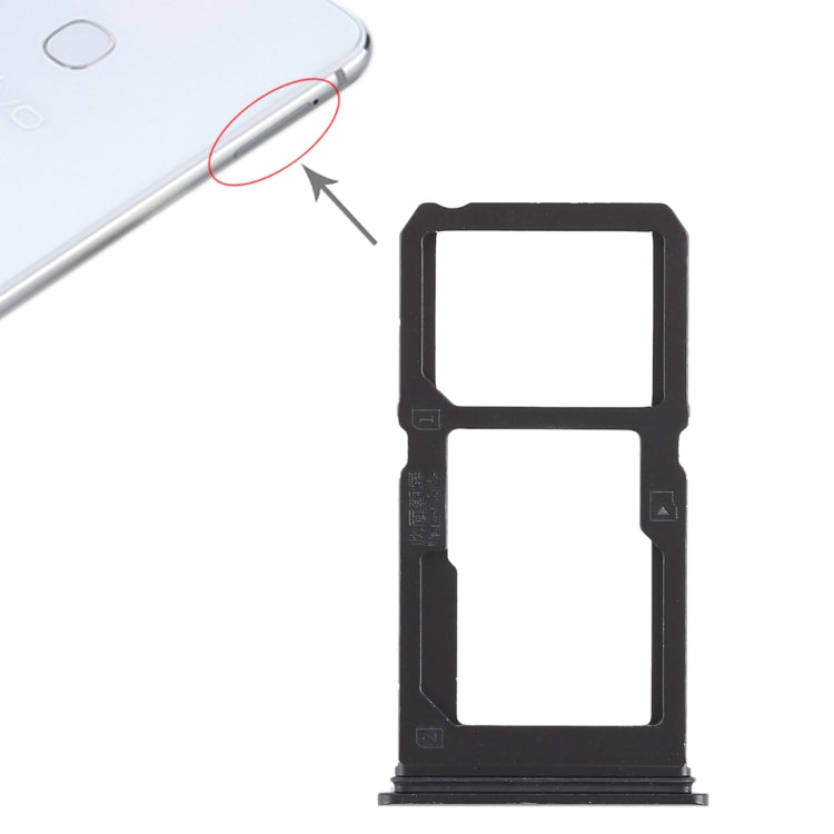 Vivo X21i SIM Card Tray + Micro SD Card Tray Replacement (Black) - Compatible & Quality Checked