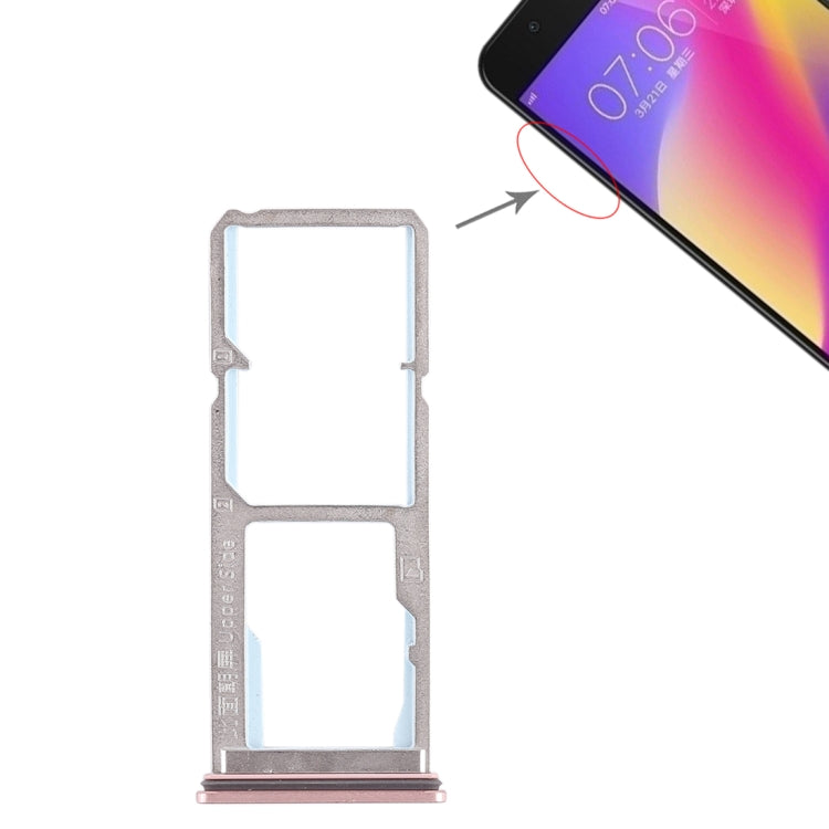 Vivo Y69 Dual SIM Card Tray & Micro SD Card Tray Replacement (Rose Gold) - Compatible Parts for Easy Repair