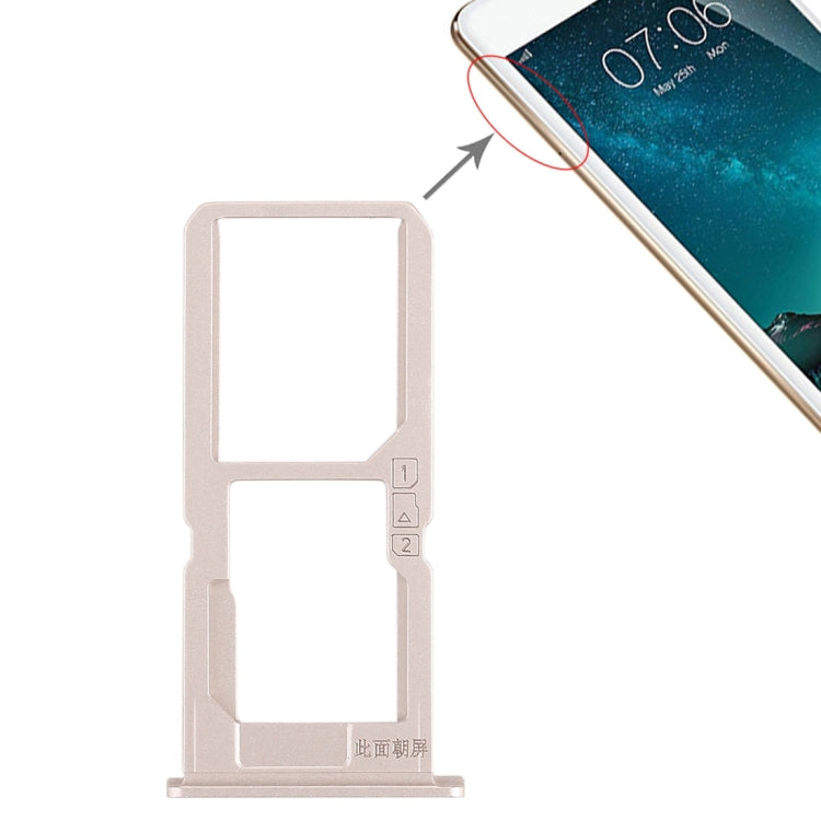 Gold SIM Card Tray + Micro SD Card Tray for Vivo V3Max - Replacement Part, Tested & Verified