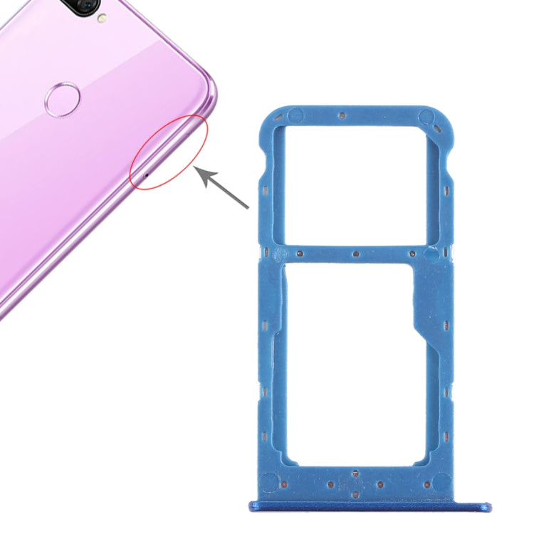 Huawei Honor 9i SIM Card Tray + Micro SD Card Tray Replacement (Blue) - Compatible & Checked Quality