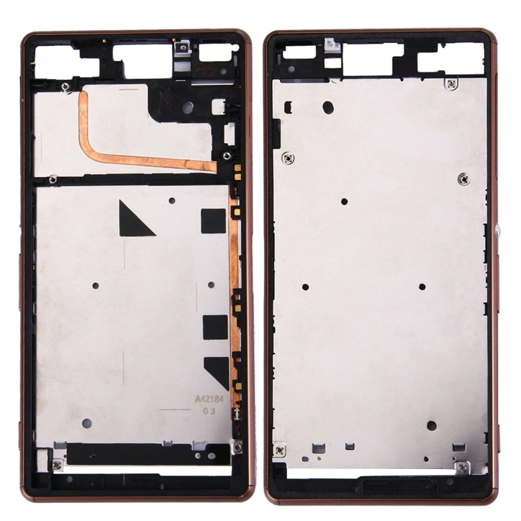Single SIM LCD Frame Bezel Replacement for Sony Xperia Z3 (Brown) - High Quality Front Housing