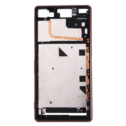 Single SIM LCD Frame Bezel Replacement for Sony Xperia Z3 (Brown) - High Quality Front Housing
