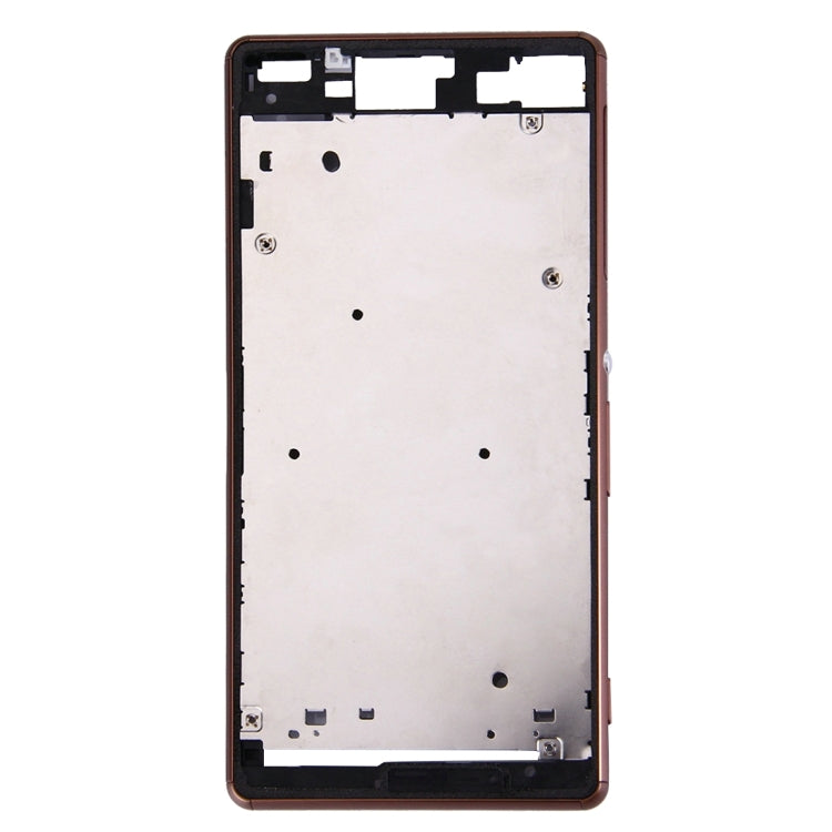 Single SIM LCD Frame Bezel Replacement for Sony Xperia Z3 (Brown) - High Quality Front Housing