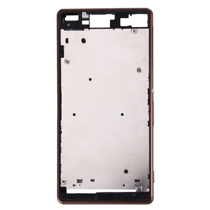 Single SIM LCD Frame Bezel Replacement for Sony Xperia Z3 (Brown) - High Quality Front Housing