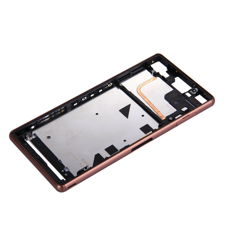 Single SIM LCD Frame Bezel Replacement for Sony Xperia Z3 (Brown) - High Quality Front Housing