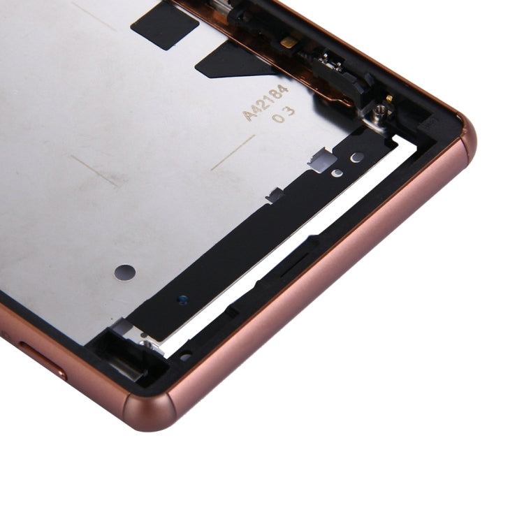 Single SIM LCD Frame Bezel Replacement for Sony Xperia Z3 (Brown) - High Quality Front Housing