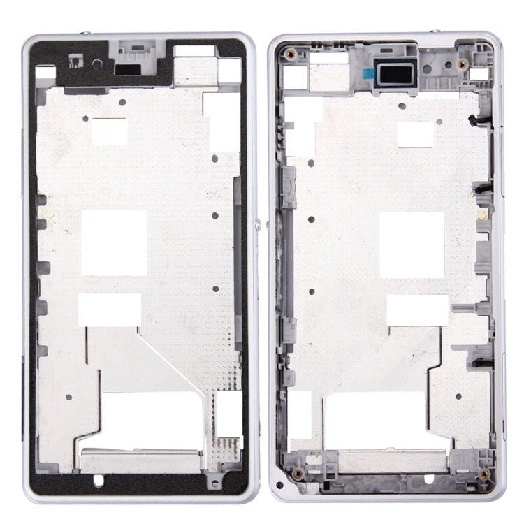 High-Quality Front Housing LCD Frame Bezel for Sony Xperia Z1 Compact / Mini (White) - Replacement Part