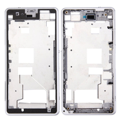 High-Quality Front Housing LCD Frame Bezel for Sony Xperia Z1 Compact / Mini (White) - Replacement Part
