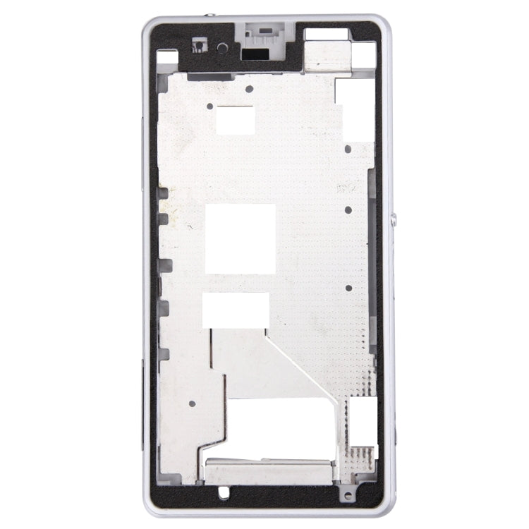 High-Quality Front Housing LCD Frame Bezel for Sony Xperia Z1 Compact / Mini (White) - Replacement Part