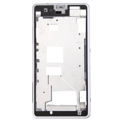 High-Quality Front Housing LCD Frame Bezel for Sony Xperia Z1 Compact / Mini (White) - Replacement Part