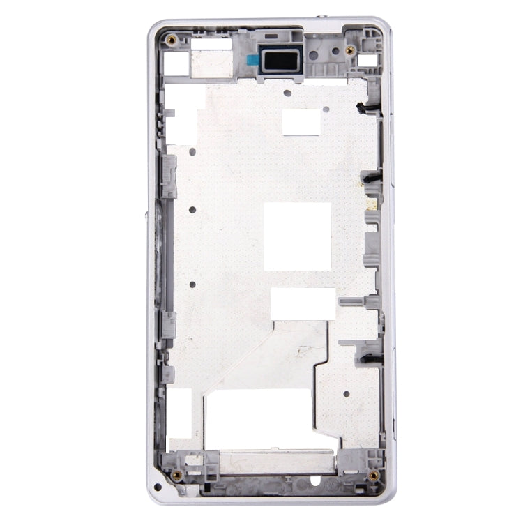 High-Quality Front Housing LCD Frame Bezel for Sony Xperia Z1 Compact / Mini (White) - Replacement Part