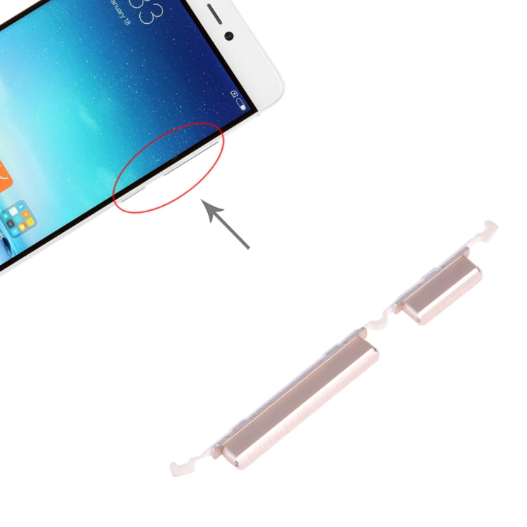 Replacement Power and Volume Control Buttons for Xiaomi Mi 5s (Gold) - Quality Tested Parts