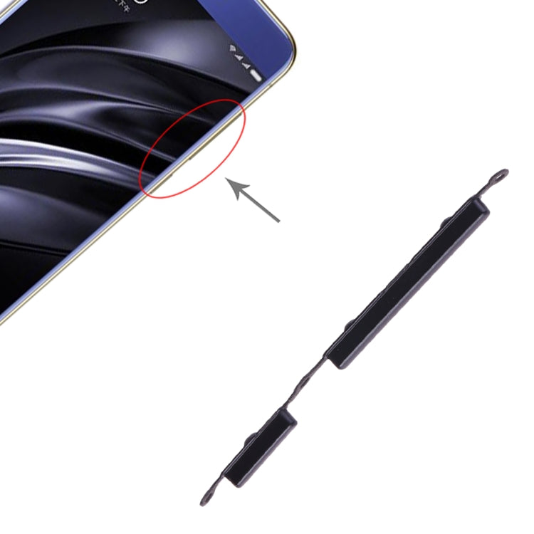 Replacement Power and Volume Control Buttons for Xiaomi Redmi 6A / Redmi 6 (Black) - High Quality Parts