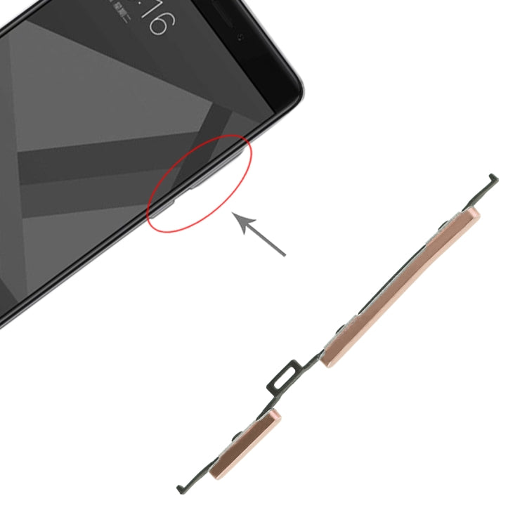 Replacement Power and Volume Control Buttons for Xiaomi Redmi Note 4X (Gold) - Compatible & Quality Checked