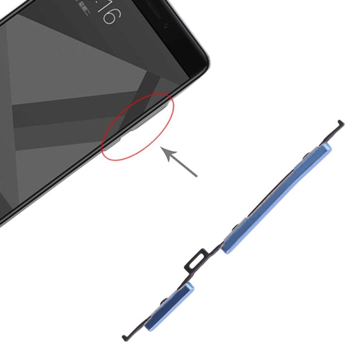 Replacement Power and Volume Control Buttons for Xiaomi Redmi Note 4X (Blue) - Quality Checked
