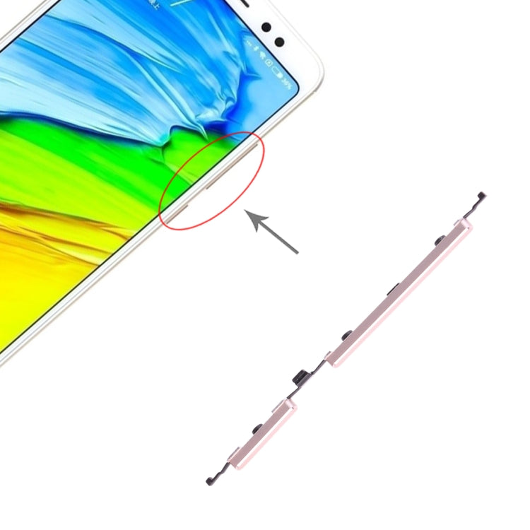 Gold Power and Volume Control Button Replacement for Xiaomi Redmi Note 5 / Note 5 Pro - Quality Checked