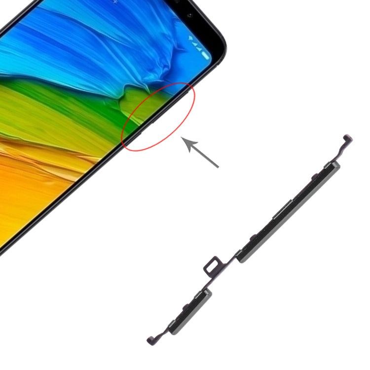 Replacement Power and Volume Control Buttons for Xiaomi Redmi 5 Plus (Black) - Quality Checked