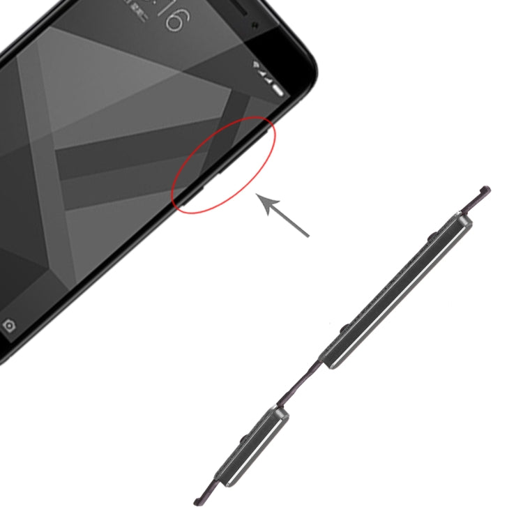 Replacement Power and Volume Control Button for Xiaomi Redmi 4X (Black) - Professional Installation Recommended
