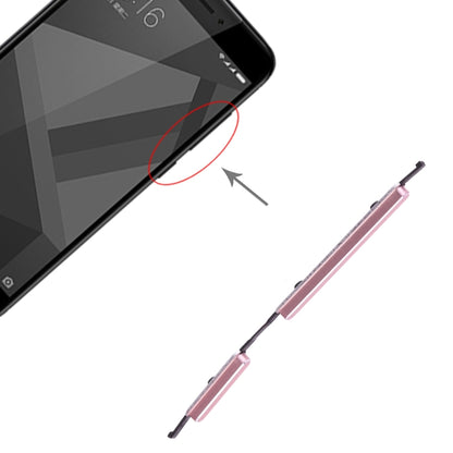 Replacement Power and Volume Control Buttons for Xiaomi Redmi 4X (Pink) - Compatible Spare Parts
