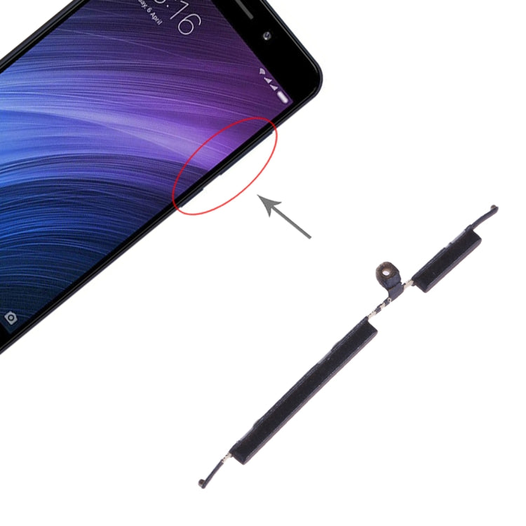 Replacement Power and Volume Control Buttons for Xiaomi Redmi 4A (Black) - Quality Checked, Easy Installation