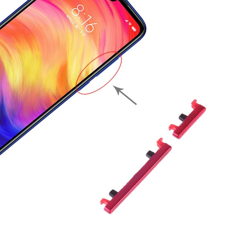 Replacement Power & Volume Control Buttons for Xiaomi Redmi Note 7 Pro / Redmi Note 7 (Red) - Quality Checked
