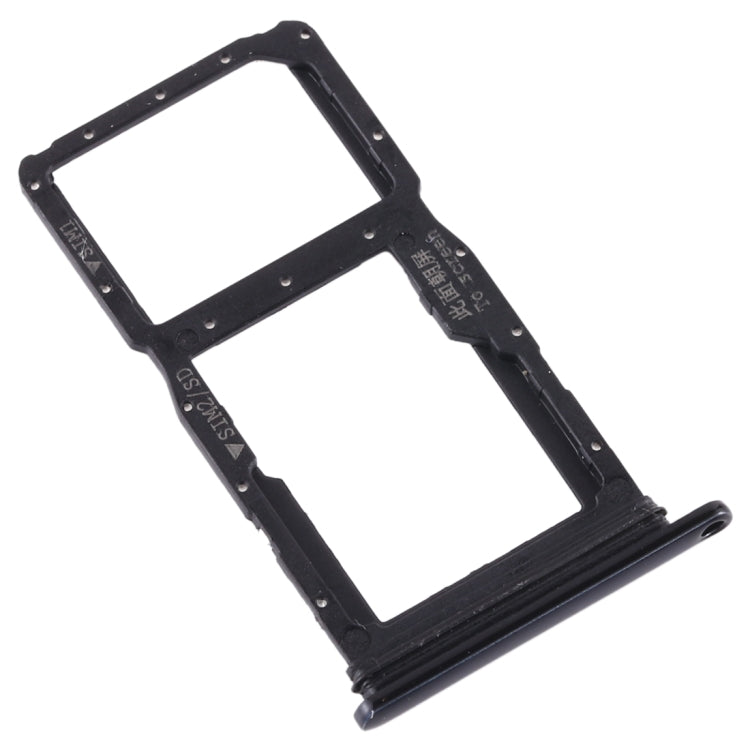 Black SIM Card Tray + Micro SD Card Tray for Huawei Nova 5i - Compatible Replacement Part