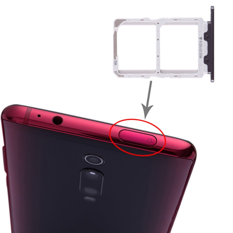 Double SIM Card Tray for Xiaomi Redmi K20, K20 Pro, Mi 9T & Mi 9T Pro - Black Replacement Part