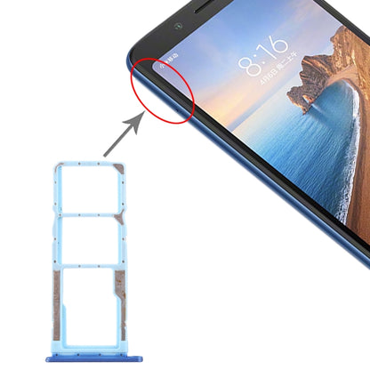 Xiaomi Redmi 7A SIM Card Tray + Micro SD Card Tray - Replacement Parts (Blue)