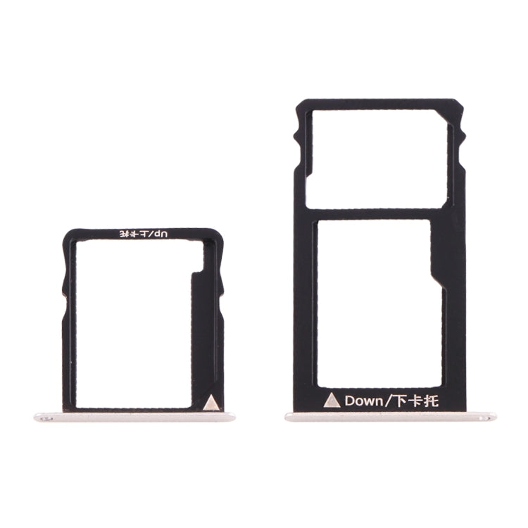 Huawei Honor 5X / GR5 Micro SIM & Nano SIM Card Tray + Micro SD Card Tray - Silver Replacement Part