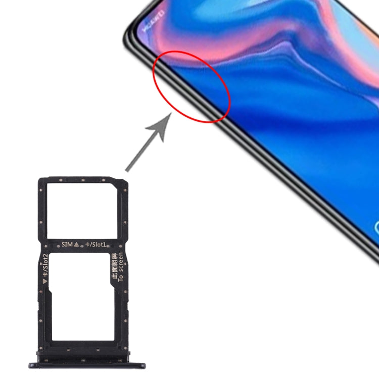 Black SIM Card Tray & Micro SD Card Tray for Huawei P Smart Z / Y9 Prime (2019) - Replacement Part
