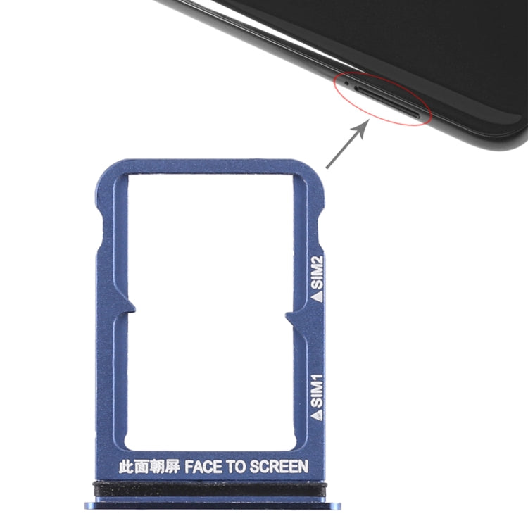 Replacement Double SIM Card Tray for Xiaomi Mi 8 (Blue) - Perfect for Broken or Faulty Trays