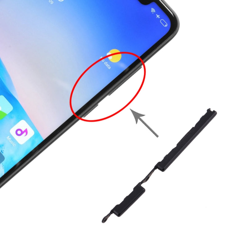 Replacement Side Keys (Power & Volume Control) for Xiaomi Redmi Note 6 Pro - Black