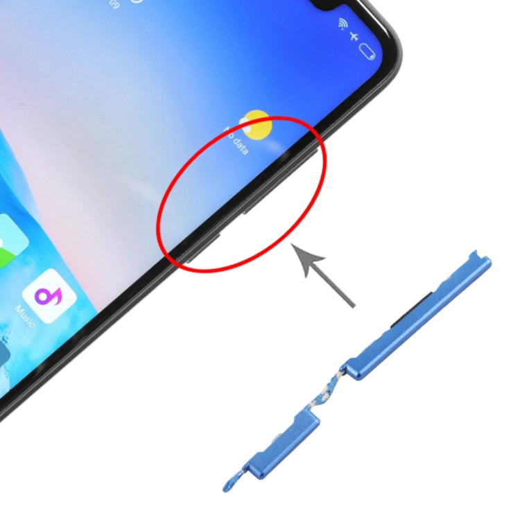 Replacement Side Keys (Power & Volume Control) for Xiaomi Redmi Note 6 Pro - Blue