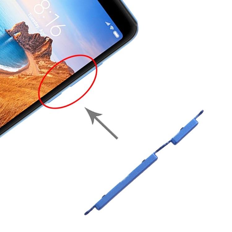 Replacement Side Keys (Power/Volume) for Xiaomi Redmi 7A - Blue, Fully Compatible and Checked