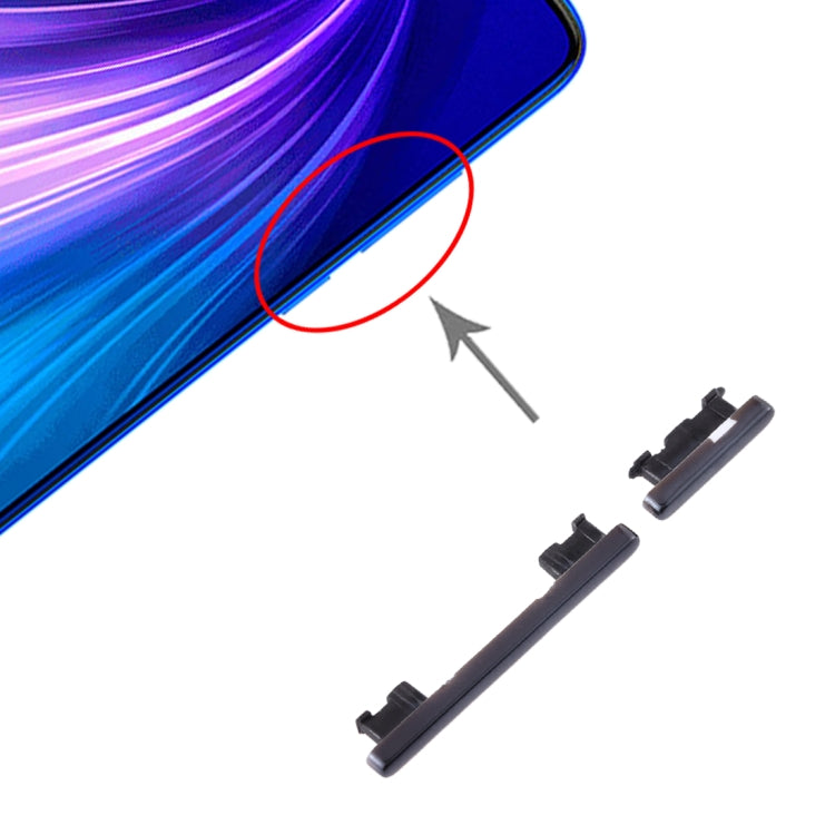 Replacement Side Keys (Power & Volume) for Xiaomi Redmi Note 8 - Black