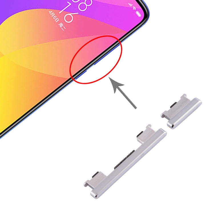 Xiaomi Mi CC9 Replacement Side Keys (Power & Volume Buttons) - Silver