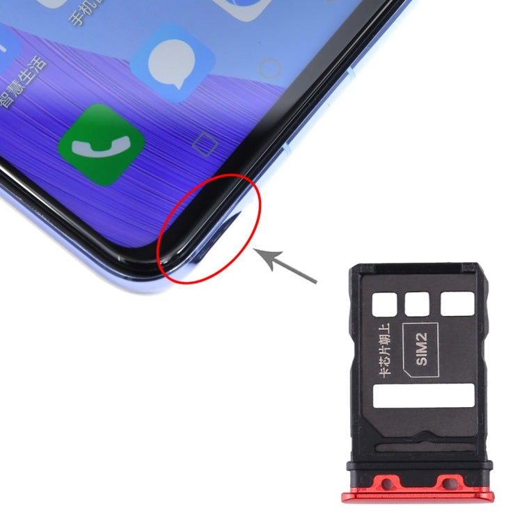 SIM Card Tray for Honor V30 Pro / Honor V30 - Replacement SIM Card Tray (Red) - Compatible & Checked