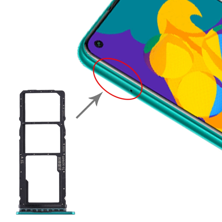 Huawei Honor Play 4T SIM Card Tray & Micro SD Card Tray Replacement (Green) - Fully Compatible, Quality Checked