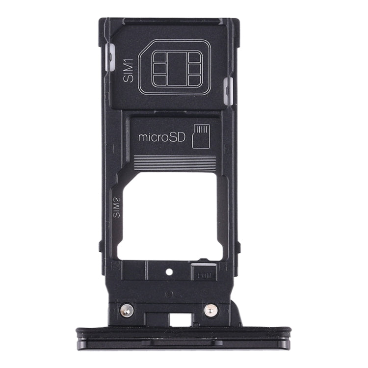 Sony Xperia XZ2 SIM Card Tray + Micro SD Card Tray Replacement (Black) - Fully Compatible, Professional Installation Recommended